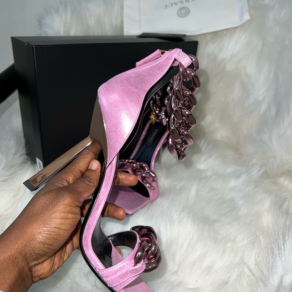 VERSACE MEDUSA SUEDE SANDALS - Picture 12 of 16